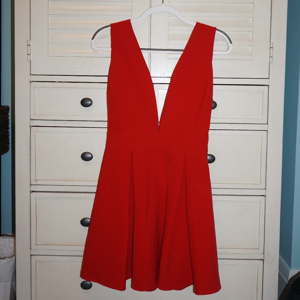 Plunge-Neck Party Dress